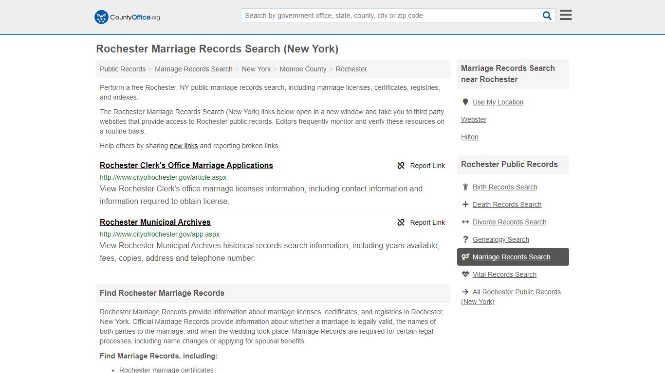 Marriage Records Search - Rochester, NY (Marriage Licenses ...